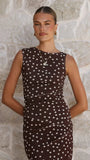Leighton Top Chocolate White Polka Dot
