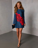 Understated Beauty Floral Shift Mini Dress