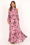 Hilary Pleated Maxi Dress Pink Floral