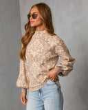 Sienna Fold Printed Turtleneck Sweater