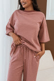 Wilda Oversized Tee Pink Red Stripe