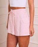 Sunny Plans Striped Drawstring Shorts