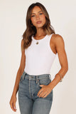 Ari Ribbed Tank Top White