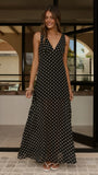 Oriella Maxi Dress Black Polka