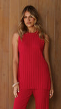 Megan Knit Top Red