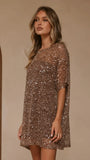 Zanthe Sequin Mini Dress Mocha