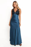 Cammy Maxi Slip Dress Blue Black