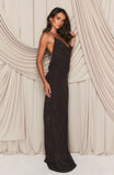 Flirt And Flutter Beaded Maxi Dress Chocolate