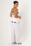 Amalia Pant White Blue