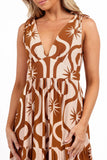 Zora Maxi Dress Tan Print
