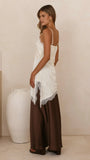 Sayuri Satin Lace Mini Tunic Cream