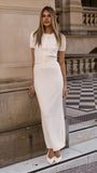 Xanthe Knit Maxi Skirt Cream