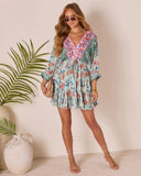 Skylar Floral Tassel Tie Mini Dress