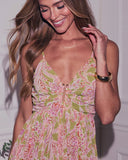 Petal Poise Plisse Floral Maxi Dress