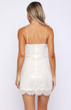 Taking It Easy Sequin Mini Dress Off White