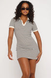 Say It Out Loud Mini Dress Blue Green Stripe
