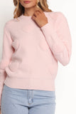 Orlenda Heart Knit Sweater Pale Pink