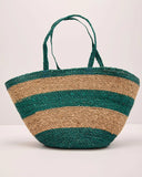 Bright Escape Striped Woven Straw Tote Bag