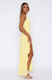 Tell Me Everything Maxi Dress Lemon