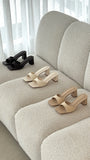 Freda Heel Natural Raffia