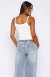 Holding On To You Lace Trim Top White