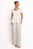 Ember Cotton Pants Blue Brown Stripe