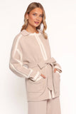 Maloney Tie Front Coatigan Beige