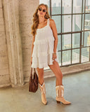 Aubina Tiered Ruffle Lace Mini Dress