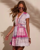 Spring Days Abstract Colorblock Mini Dress