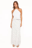 Steele Bias Maxi Skirt White Vintage Floral