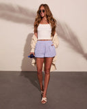 Honey Harbor Striped Bubble Hem Mid Rise Shorts