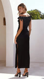 Simone Ribbed Maxi Dress Black