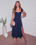 Perfect Date Cotton Tie Waist Midi Dress