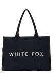 White Fox Tote Bag Black
