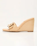Giavanna Buckle Straw Wedge