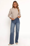 Wynne All Over Flower Knit Sweater Light Taupe