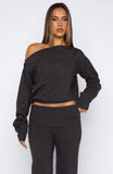 Cant Find The Words Knit Sweater Charcoal