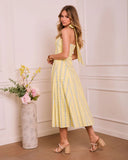 Modern Blossom Floral Halter Midi Dress