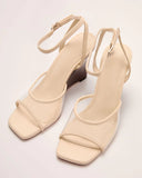 Riviera Darling Vegan Leather Clear Wedge Heels