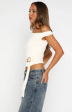 Stuck In A Dream Off Shoulder Top Bone