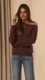 Briella Boat Neck Sweater Brown
