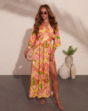 Botanical Dream Abstract Print Maxi Dress