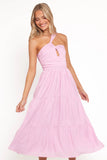Vinny One Shoulder Maxi Dress Pink