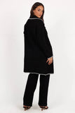 Oaklynn Contrast Stitch Coatigan Black
