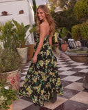 Spring Gala Strapless Floral Maxi Dress
