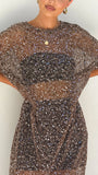 Zinnia Sequins Maxi Dress Mocha