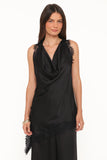 Clara Asymmetrical Lace Top Black