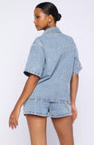 Denim Daydream Button Up Shirt Mid Blue