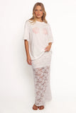 Laken Sheer Lace Maxi Skirt White
