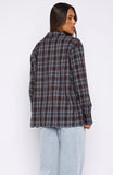 Might Be Time Button Up Shirt Blue Chocolate